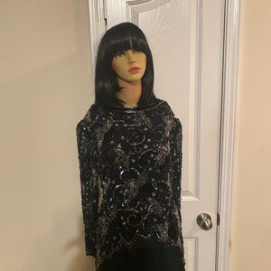 Black Sequin embellish formal dress.